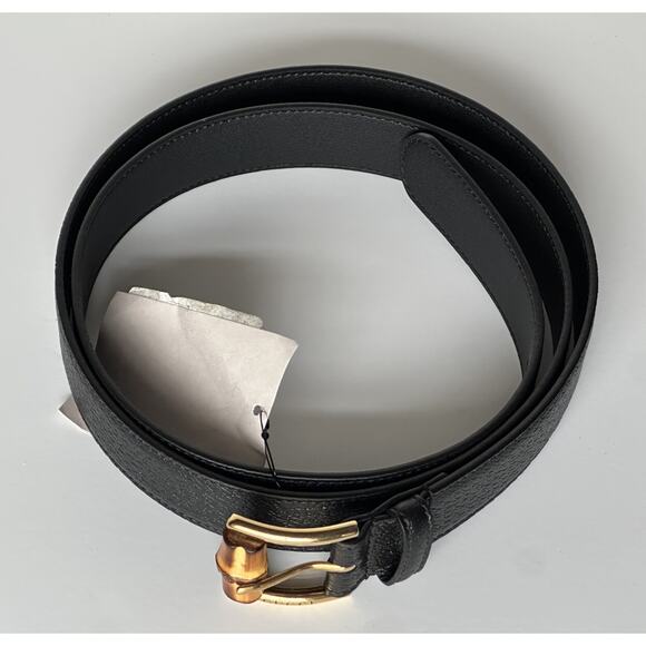 Gucci Men’s Leather Dollar Pigprint Belt Black 120/48 Italy 699954 NWT - Picture 3 of 9